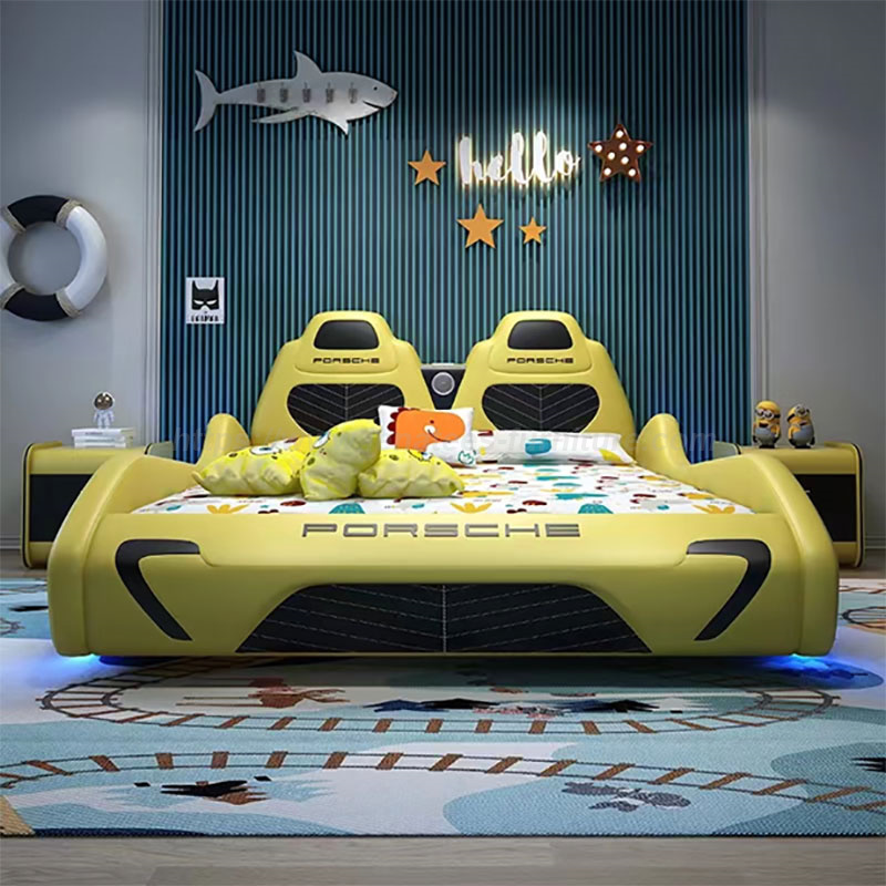 Cama infantil de lujo ligera y creativa de madera maciza