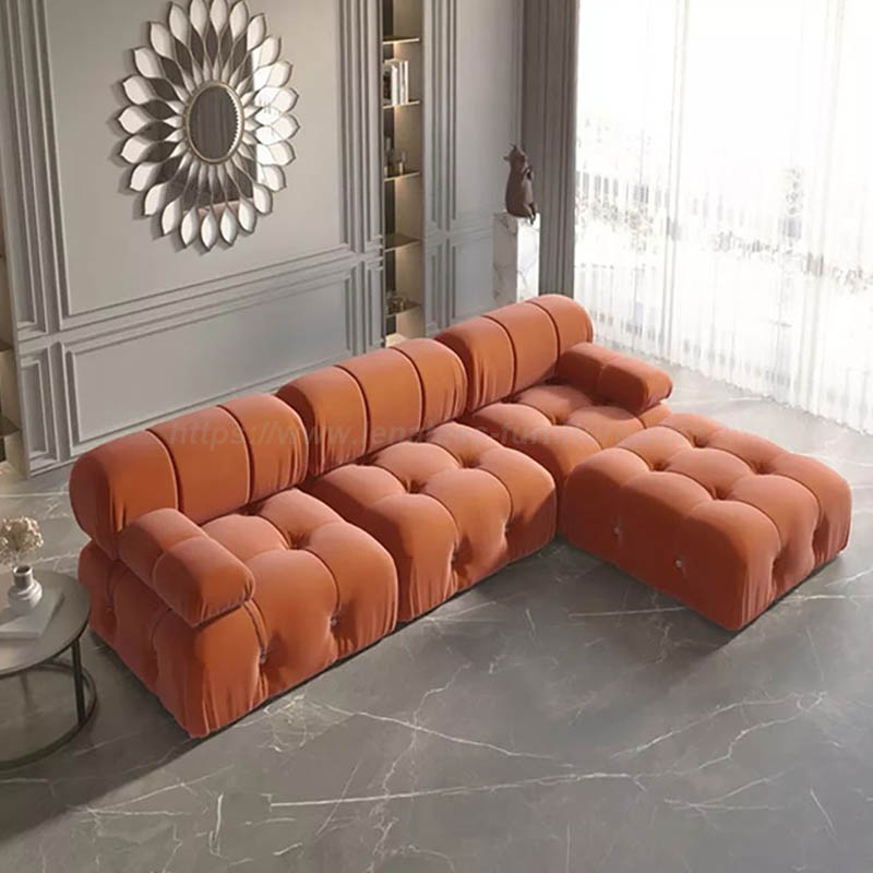 Sofá seccional modular Chesterfield moderno